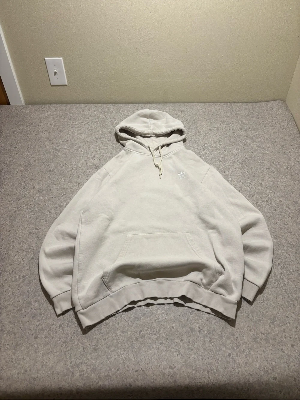 adidas Cream Hoodie Pullover - Soft Neutral Men's Sweatshirt